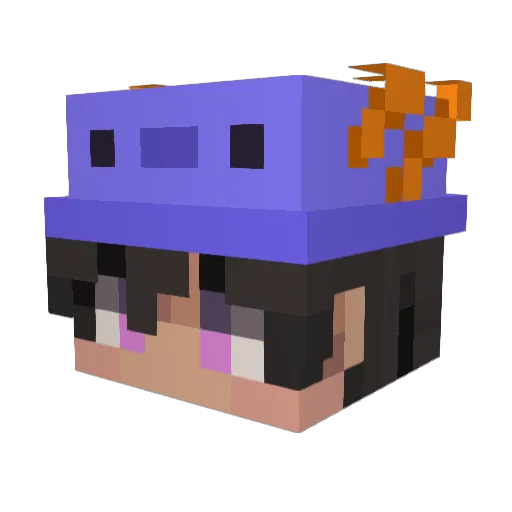 AxolotlLol Minecraft avatar head, 3D render