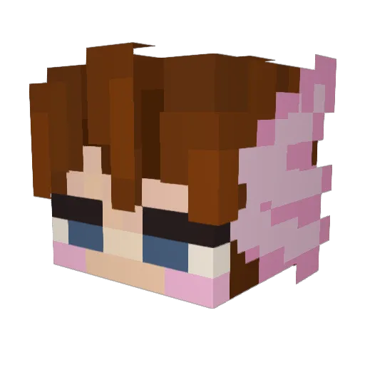 AxolotlOfMagic Minecraft avatar head, 3D render