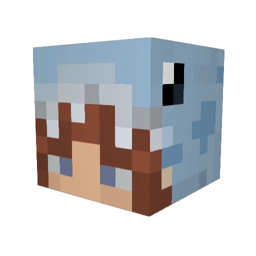 Axolotl_2021 Minecraft avatar head, 3D render