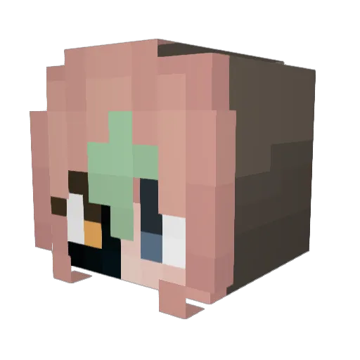 Axolotl_cipher Minecraft avatar head, 3D render
