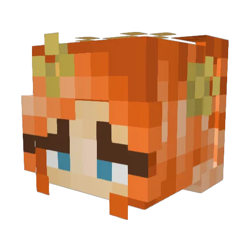 Axolotlface Minecraft avatar head, 3D render