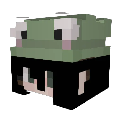 Axolotlmush Minecraft avatar head, 3D render