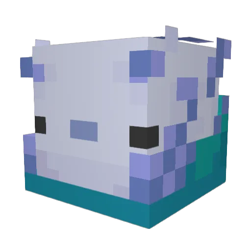 Axoloto90 Minecraft avatar head, 3D render