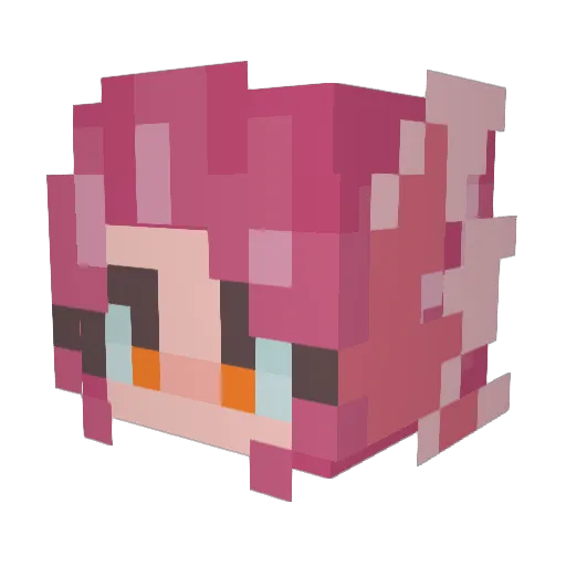 Axoreno Minecraft avatar head, 3D render