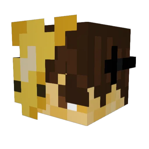 Axorotl Minecraft avatar head, 3D render