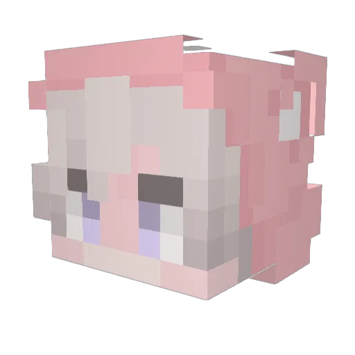 Axoshi Minecraft avatar head, 3D render