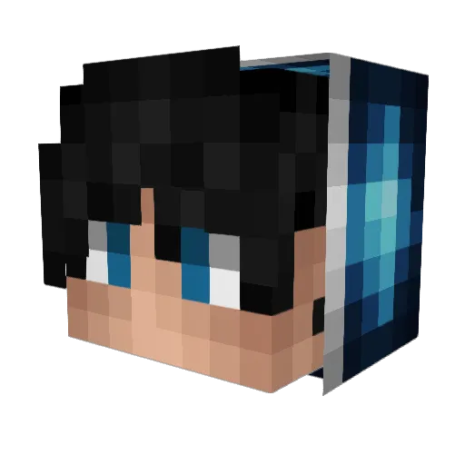 Axotek Minecraft avatar head, 3D render