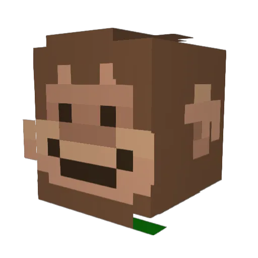 Axozz Minecraft avatar head, 3D render