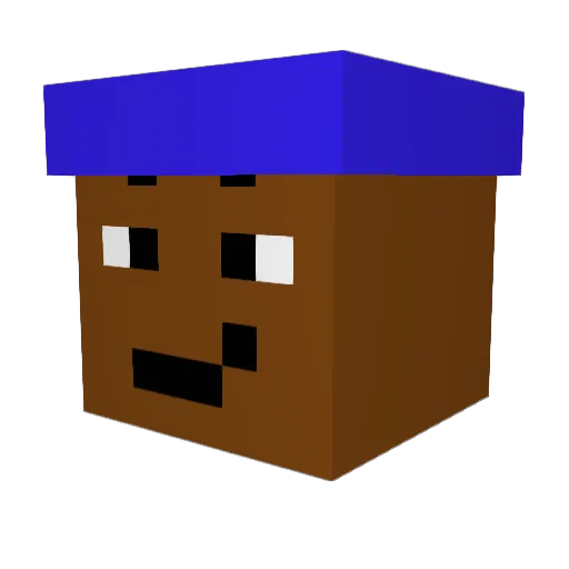 Axraa Minecraft avatar head, 3D render