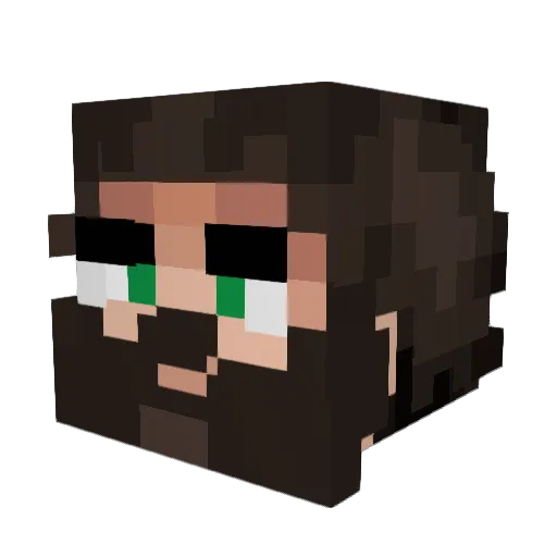 Axso7 Minecraft avatar head, 3D render