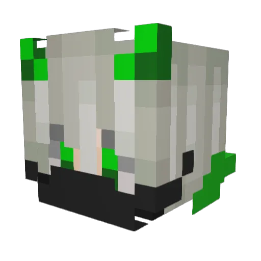AxuArts Minecraft avatar head, 3D render