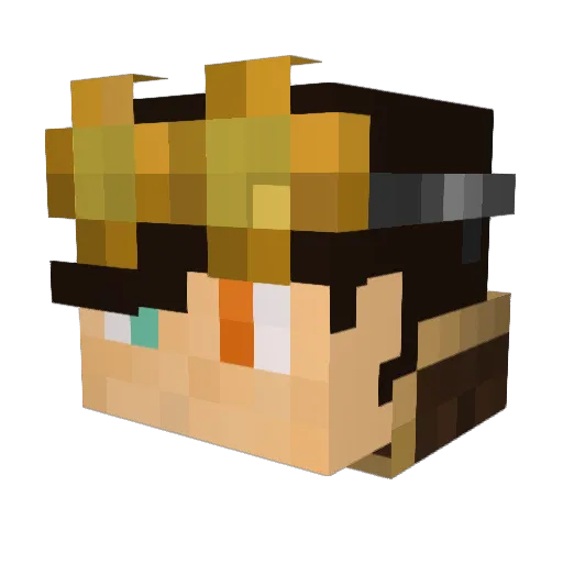 Axun729 Minecraft avatar head, 3D render