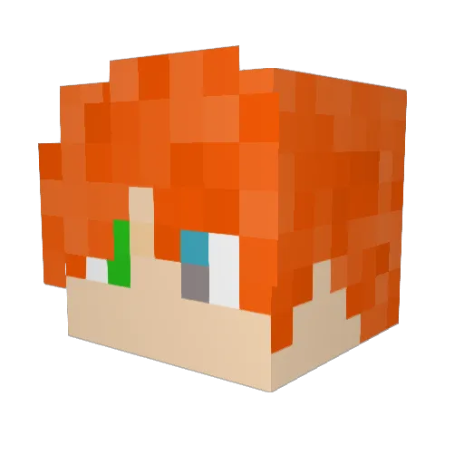 Axwou Minecraft avatar head, 3D render