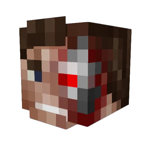 Axxcop Minecraft avatar head, 3D render