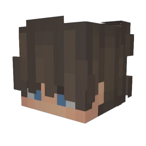 Axxural Minecraft avatar head, 3D render
