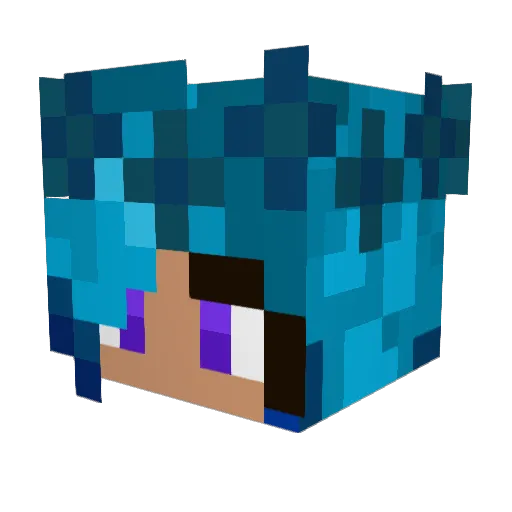 AxyBTW Minecraft avatar head, 3D render