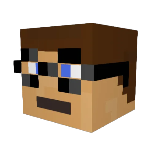 AxysPacifico Minecraft avatar head, 3D render