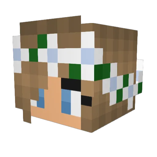Axzzy Minecraft avatar head, 3D render