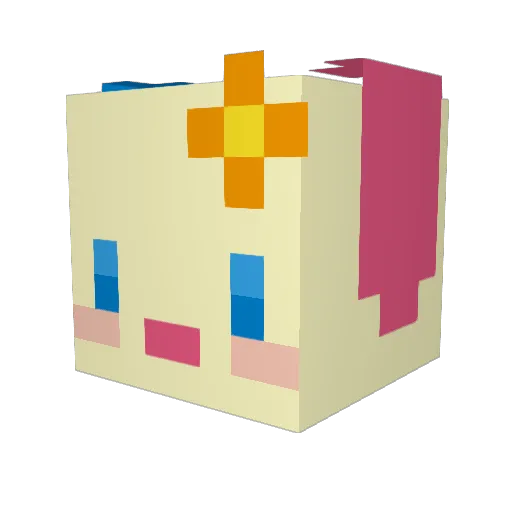 AyaLittleComet Minecraft avatar head, 3D render