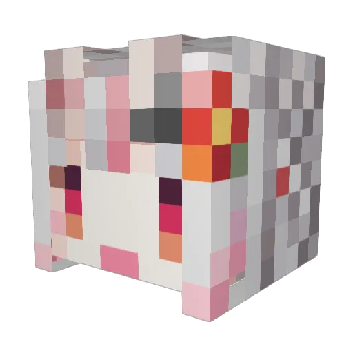 Ayame501 Minecraft avatar head, 3D render