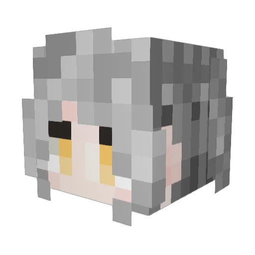 AyameShinoa Minecraft avatar head, 3D render