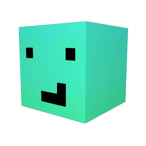 Ayameey Minecraft avatar head, 3D render