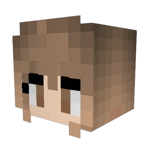 Ayamew Minecraft avatar head, 3D render