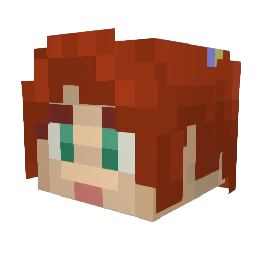 Ayamewolf Minecraft avatar head, 3D render