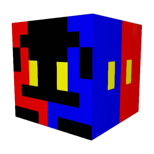 Ayanation Minecraft avatar head, 3D render