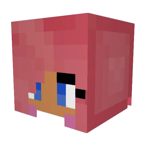 AyaneChan Minecraft avatar head, 3D render