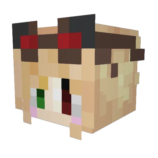 AyaneMeMei Minecraft avatar head, 3D render