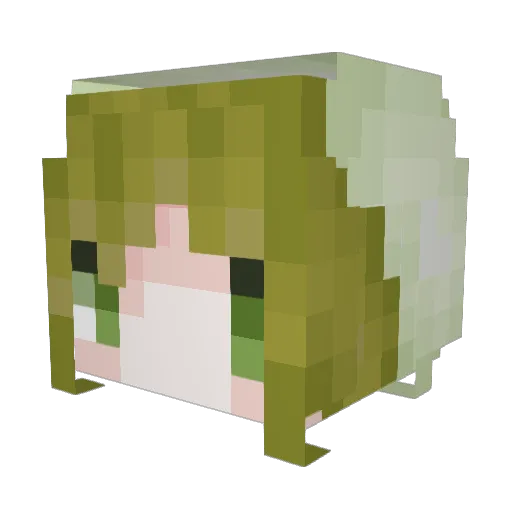 Ayasa_cn Minecraft avatar head, 3D render