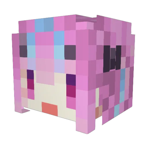 AyaseOuO Minecraft avatar head, 3D render