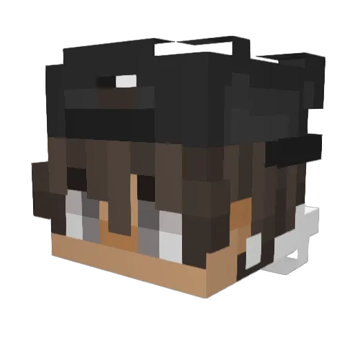 Ayasira Minecraft avatar head, 3D render