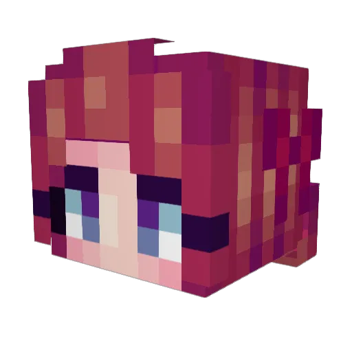 Ayauwu Minecraft avatar head, 3D render