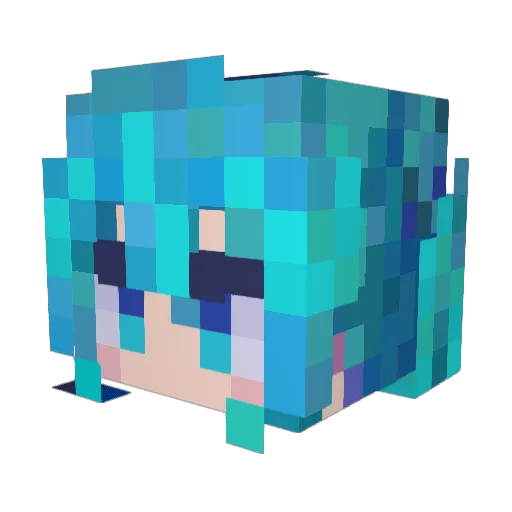 Ayceblues Minecraft avatar head, 3D render