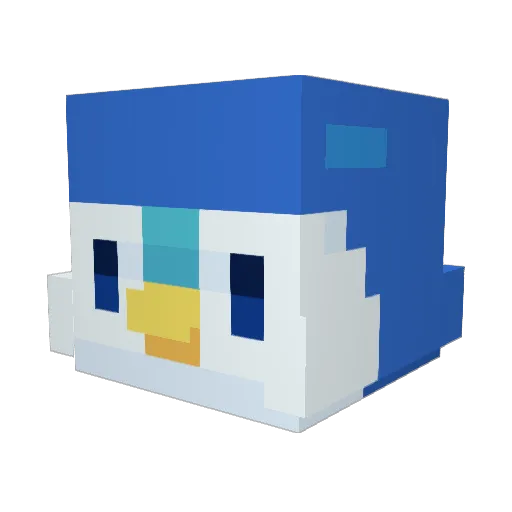 Aychi2 Minecraft avatar head, 3D render