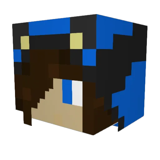 Aydasin Minecraft avatar head, 3D render