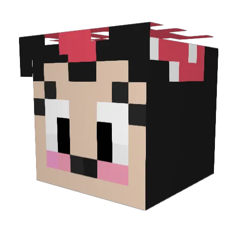Aydiiii Minecraft avatar head, 3D render