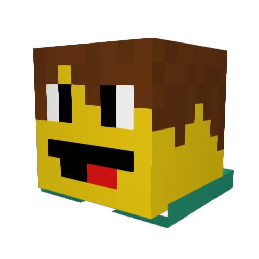 Aydon_blue Minecraft avatar head, 3D render