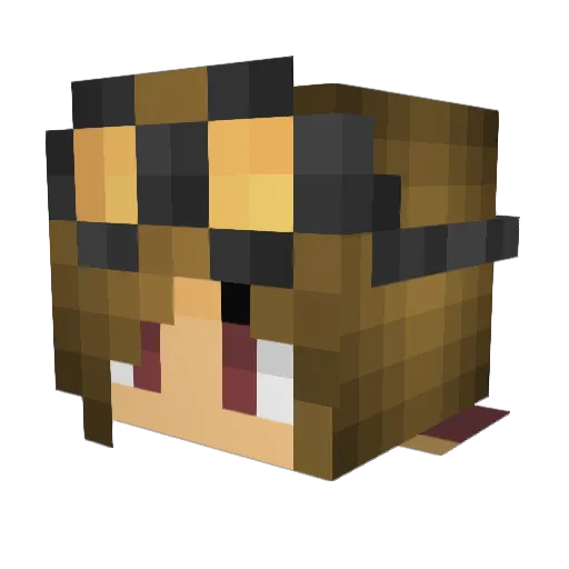 Aydris Minecraft avatar head, 3D render