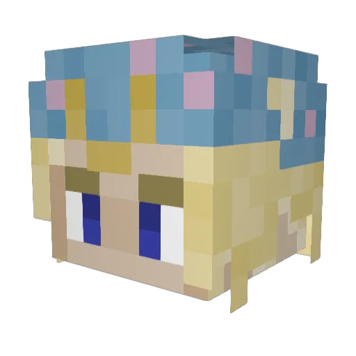 AyeMercury Minecraft avatar head, 3D render