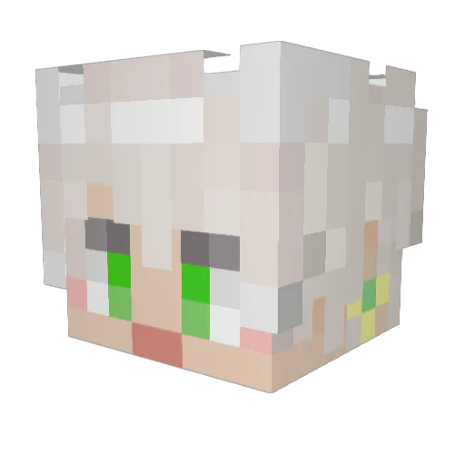 Ayeeii Minecraft avatar head, 3D render