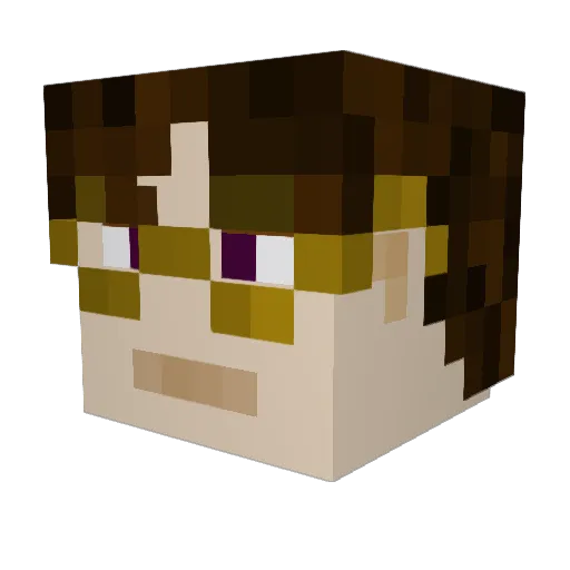 Ayib Minecraft avatar head, 3D render