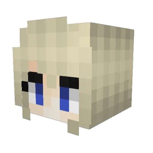 Ayie Minecraft avatar head, 3D render