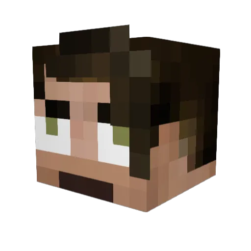Ayiga Minecraft avatar head, 3D render