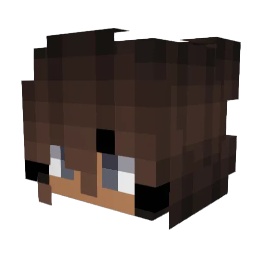 Ayilalii Minecraft avatar head, 3D render