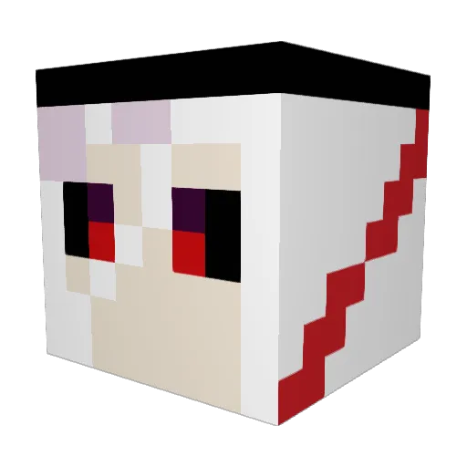 Ayine111 Minecraft avatar head, 3D render