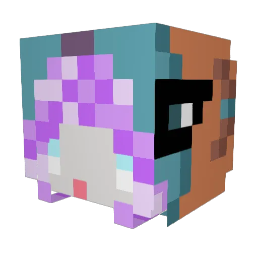 Aykiw Minecraft avatar head, 3D render