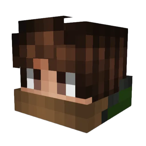Aykzz Minecraft avatar head, 3D render